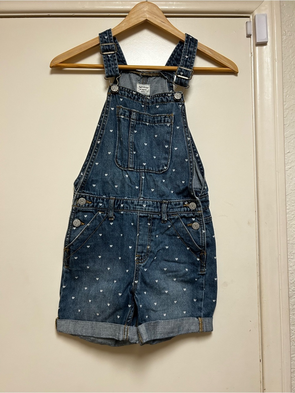 GAP Blue Denim Heart Short Overalls